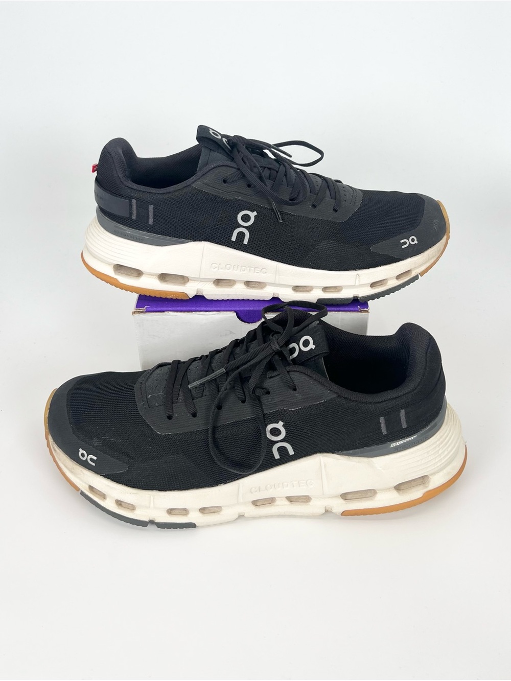 On Cloudnova Form 2 Running Athletic Shoes Trainers Black/White - WOMENS 8
